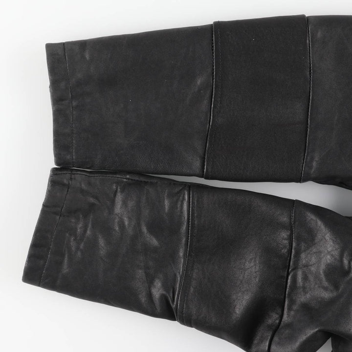 MONTEDORO Swing Top Type Padded Leather Blouson, Men's Size M (approx.) genuine leather black type Vintage Second Hand
