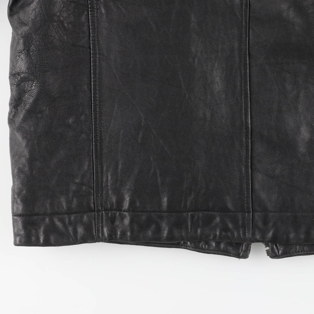 MONTEDORO Swing Top Type Padded Leather Blouson, Men's Size M (approx.) genuine leather black type Vintage Second Hand