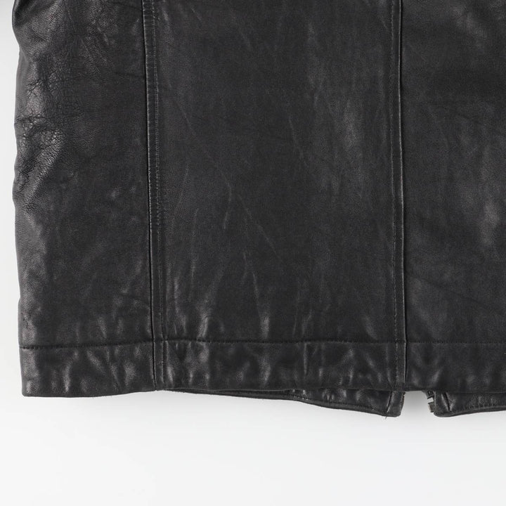 MONTEDORO Swing Top Type Padded Leather Blouson, Men's Size M (approx.) genuine leather black type Vintage Second Hand