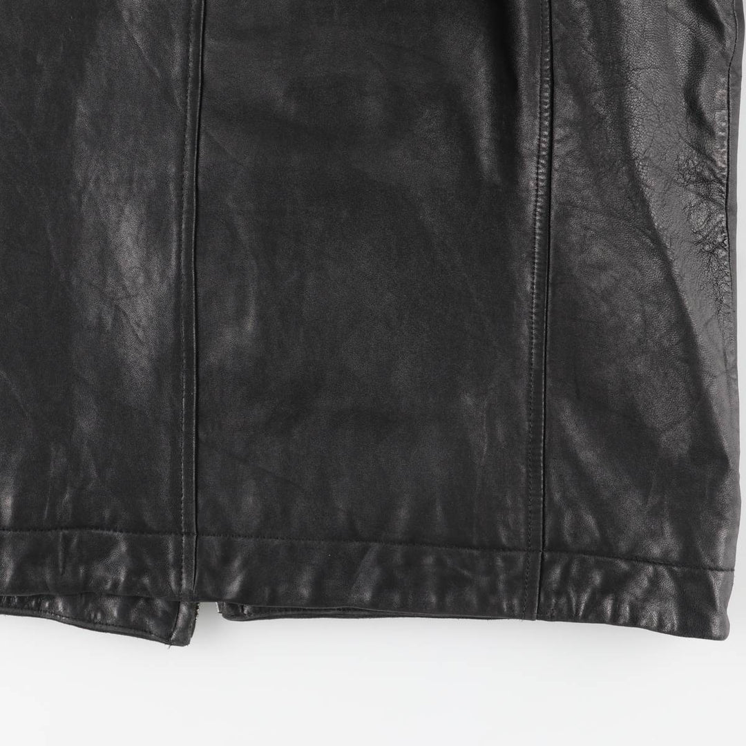 MONTEDORO Swing Top Type Padded Leather Blouson, Men's Size M (approx.) genuine leather black type Vintage Second Hand