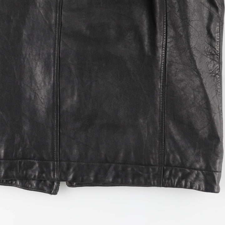 MONTEDORO Swing Top Type Padded Leather Blouson, Men's Size M (approx.) genuine leather black type Vintage Second Hand