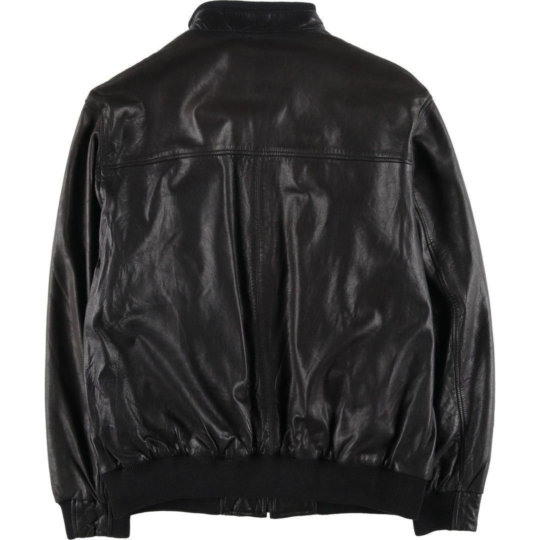 LANCETTI Leather Blouson, Men's Size L (approx.) Genuine Leather Lamb Leather black type Vintage Second Hand