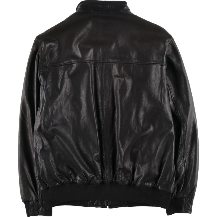 LANCETTI Leather Blouson, Men's Size L (approx.) Genuine Leather Lamb Leather black type Vintage Second Hand