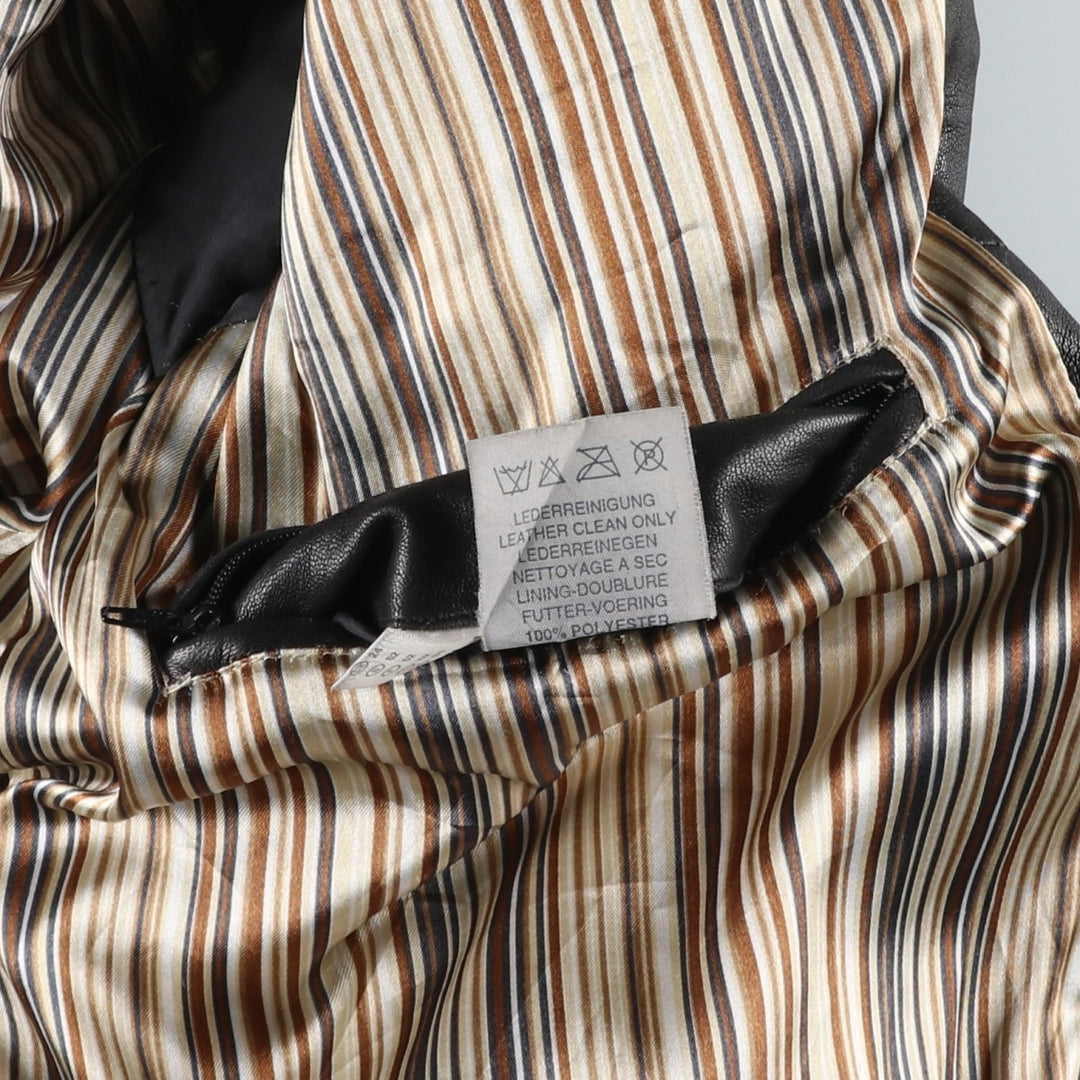 LANCETTI Leather Blouson, Men's Size L (approx.) Genuine Leather Lamb Leather black type Vintage Second Hand