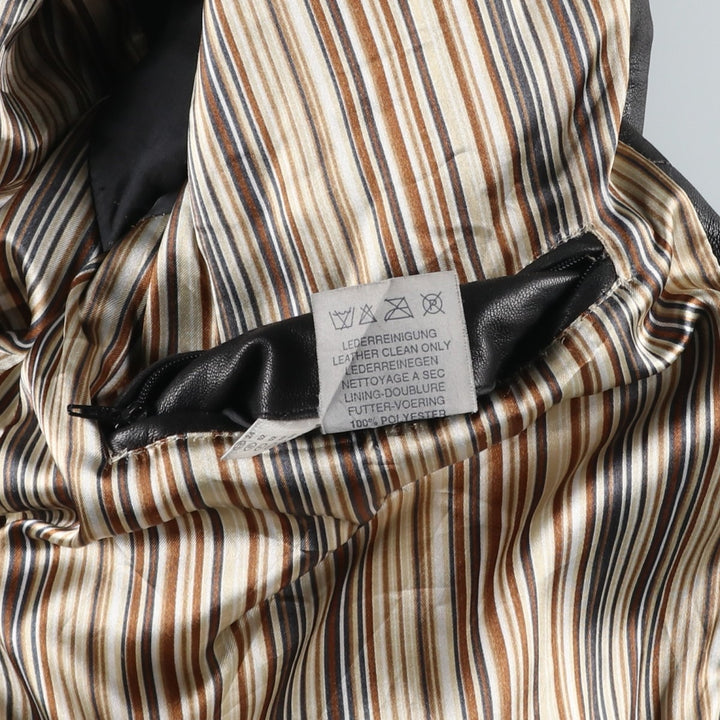 LANCETTI Leather Blouson, Men's Size L (approx.) Genuine Leather Lamb Leather black type Vintage Second Hand