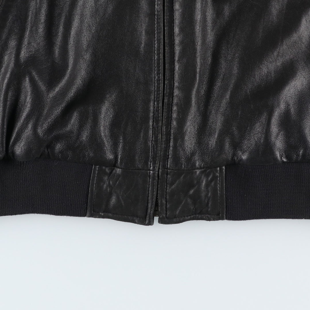 LANCETTI Leather Blouson, Men's Size L (approx.) Genuine Leather Lamb Leather black type Vintage Second Hand