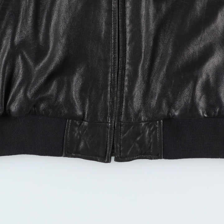LANCETTI Leather Blouson, Men's Size L (approx.) Genuine Leather Lamb Leather black type Vintage Second Hand