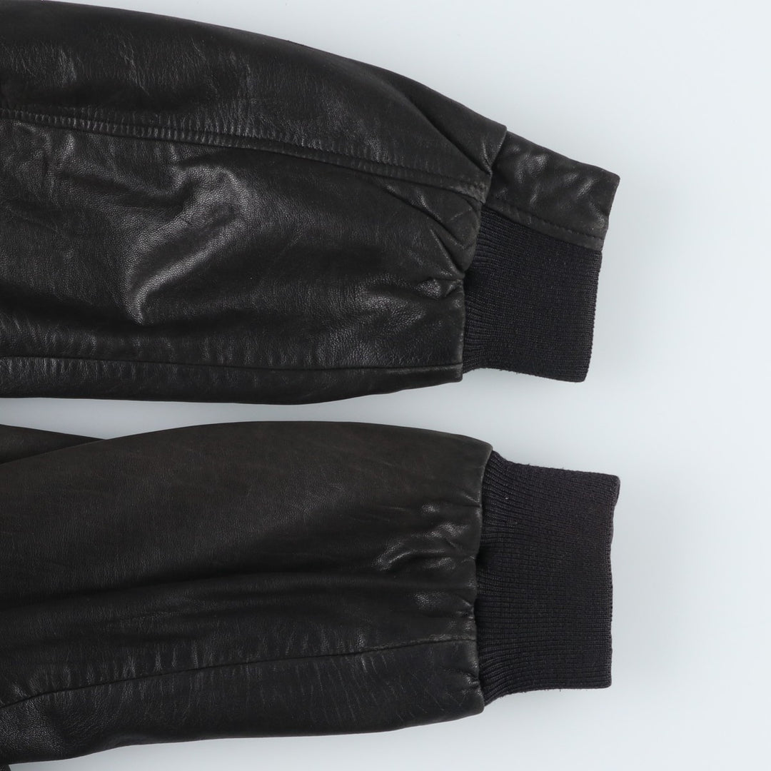 LANCETTI Leather Blouson, Men's Size L (approx.) Genuine Leather Lamb Leather black type Vintage Second Hand