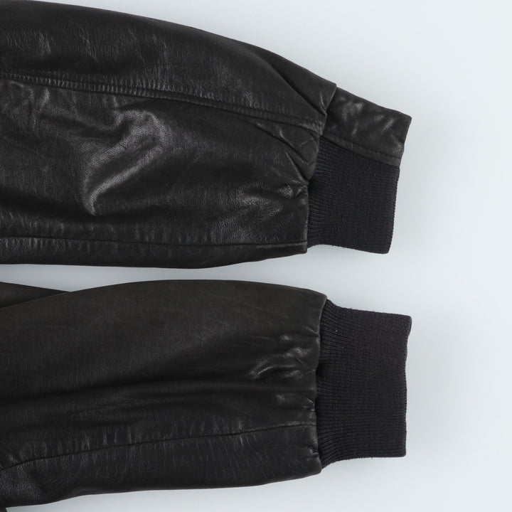 LANCETTI Leather Blouson, Men's Size L (approx.) Genuine Leather Lamb Leather black type Vintage Second Hand