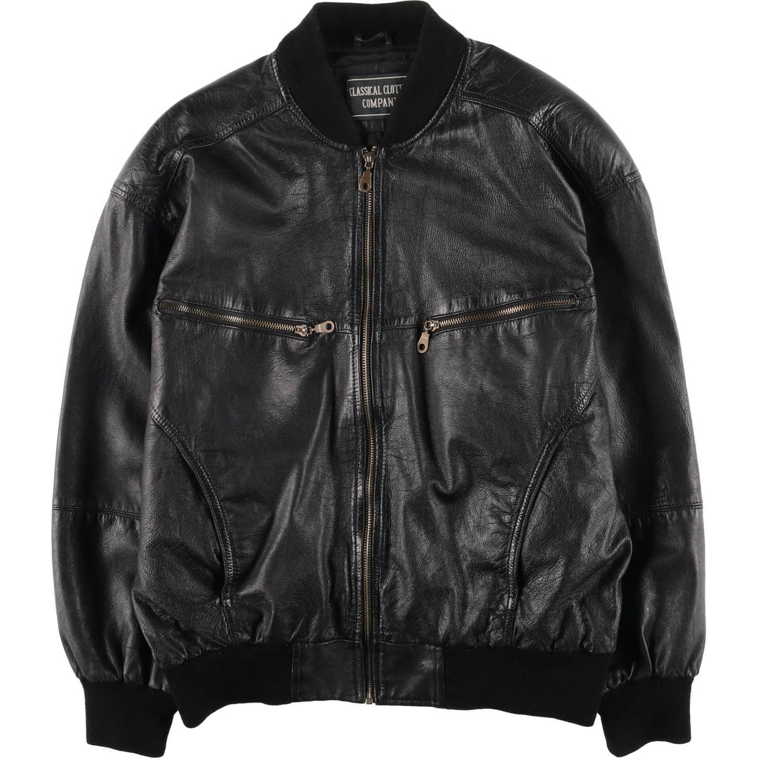 CLASSICAL CLOTHES COMPANY Leather Blouson, Men's Size S (approx.) genuine leather black type Vintage Second Hand