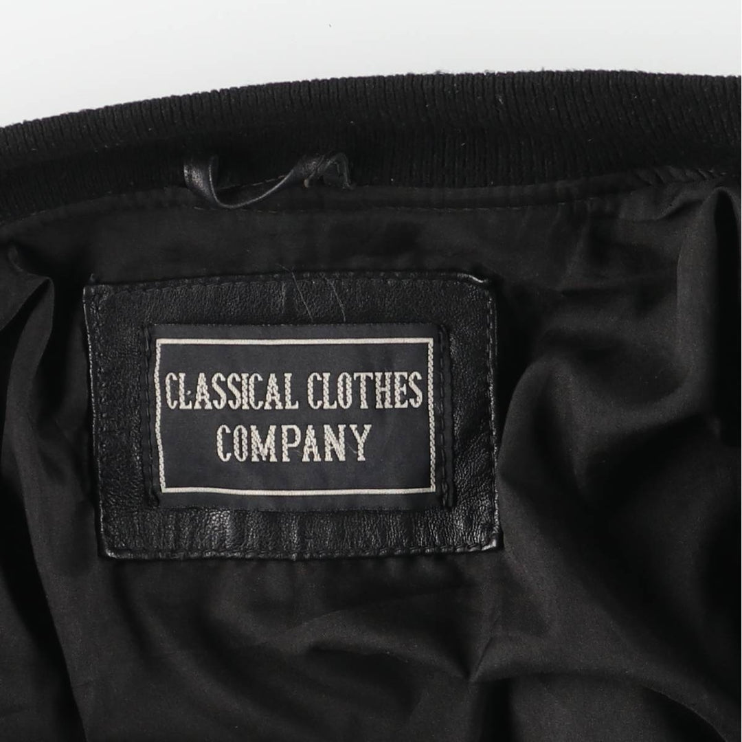 CLASSICAL CLOTHES COMPANY Leather Blouson, Men's Size S (approx.) genuine leather black type Vintage Second Hand