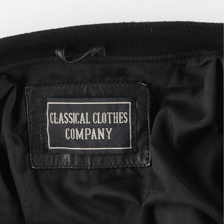 CLASSICAL CLOTHES COMPANY Leather Blouson, Men's Size S (approx.) genuine leather black type Vintage Second Hand