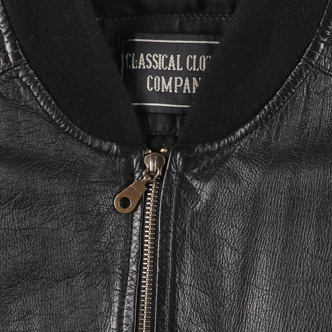 CLASSICAL CLOTHES COMPANY Leather Blouson, Men's Size S (approx.) genuine leather black type Vintage Second Hand
