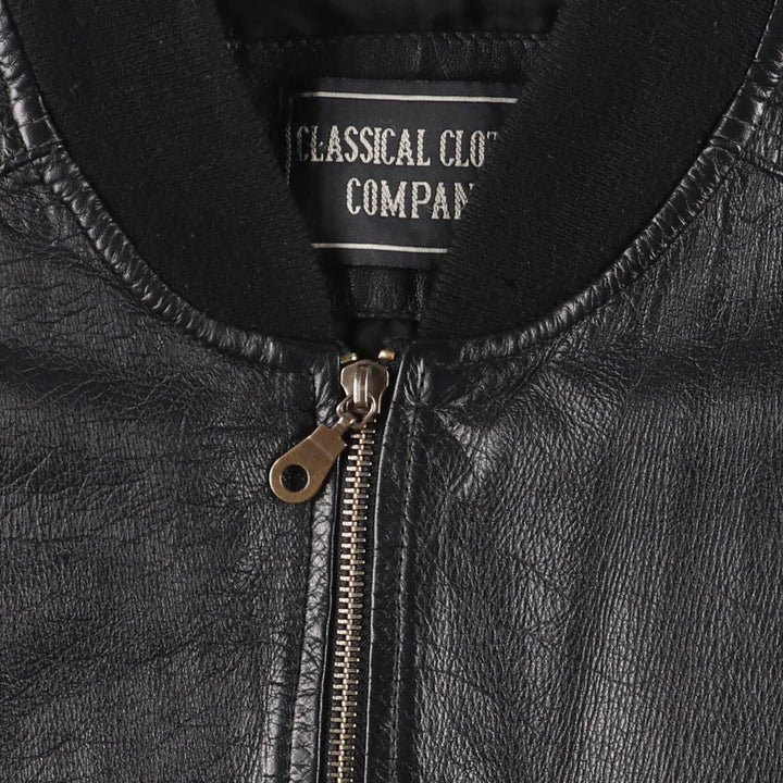 CLASSICAL CLOTHES COMPANY Leather Blouson, Men's Size S (approx.) genuine leather black type Vintage Second Hand