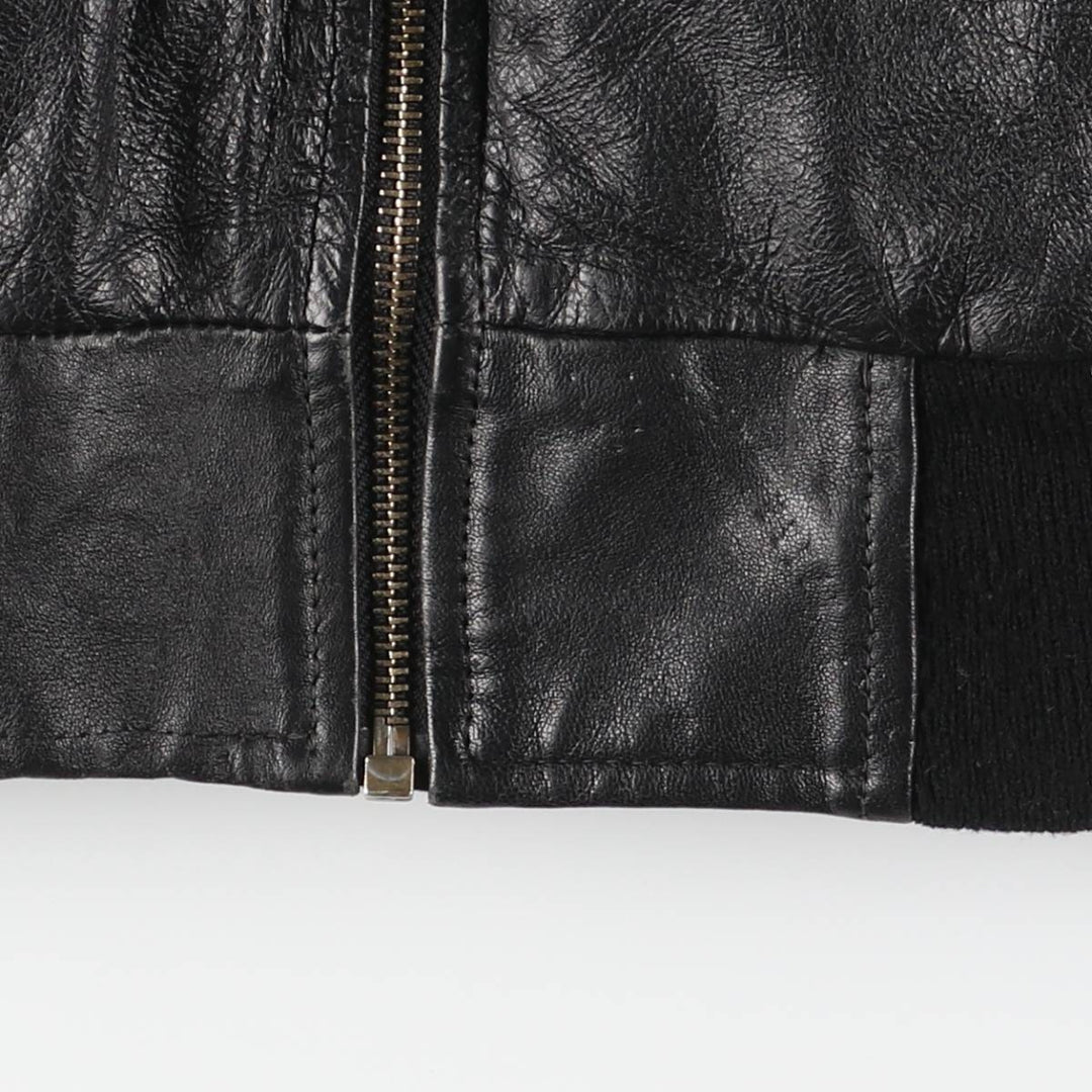 CLASSICAL CLOTHES COMPANY Leather Blouson, Men's Size S (approx.) genuine leather black type Vintage Second Hand