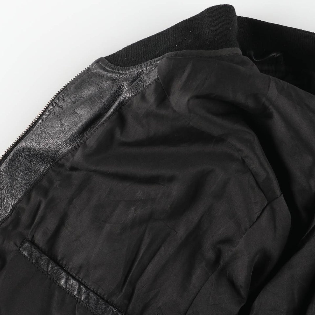 CLASSICAL CLOTHES COMPANY Leather Blouson, Men's Size S (approx.) genuine leather black type Vintage Second Hand