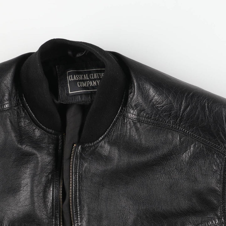 CLASSICAL CLOTHES COMPANY Leather Blouson, Men's Size S (approx.) genuine leather black type Vintage Second Hand
