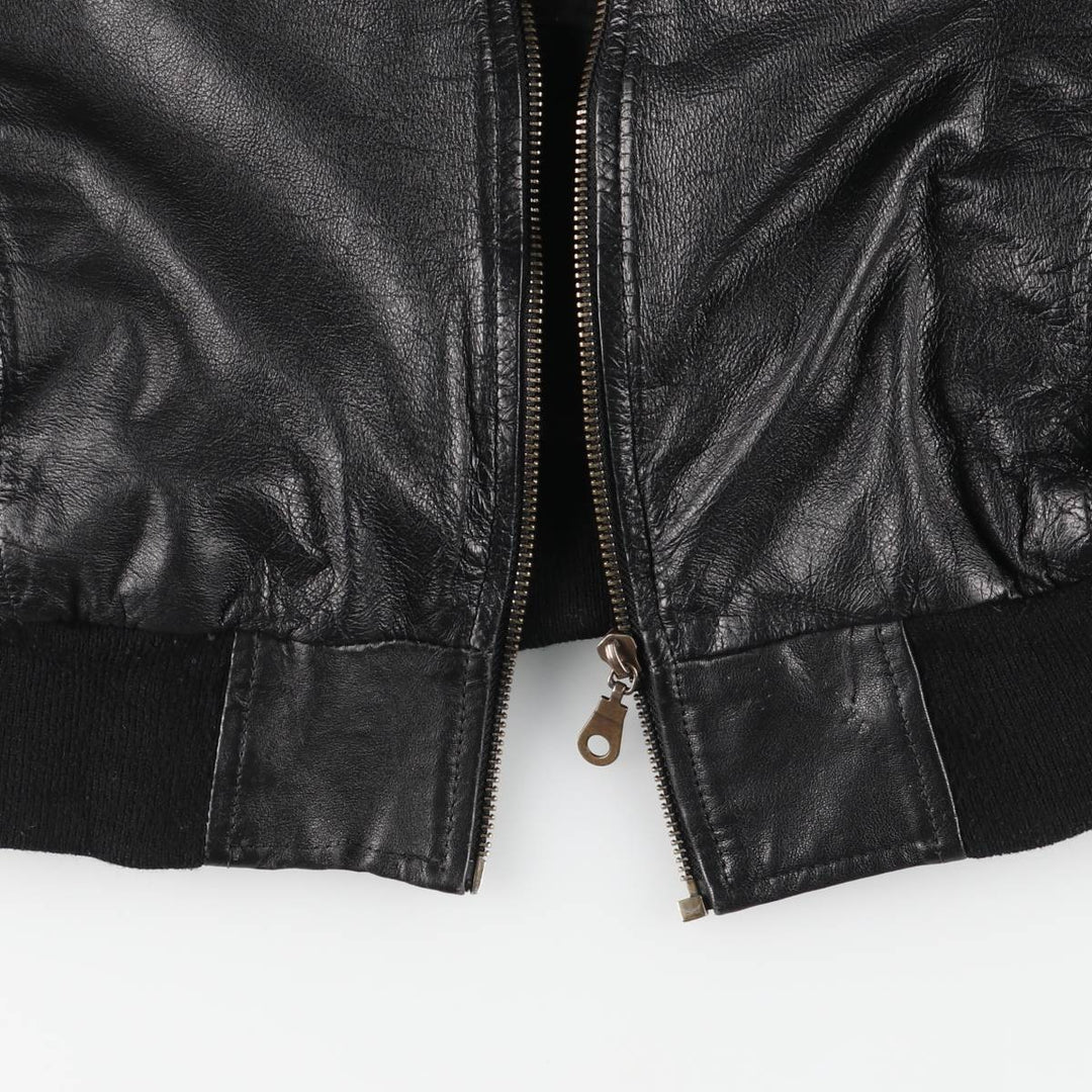 CLASSICAL CLOTHES COMPANY Leather Blouson, Men's Size S (approx.) genuine leather black type Vintage Second Hand