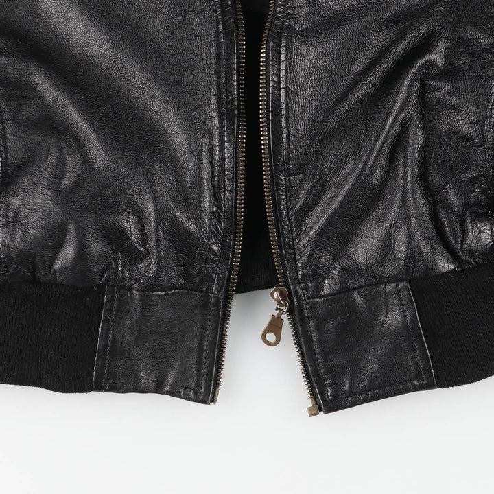 CLASSICAL CLOTHES COMPANY Leather Blouson, Men's Size S (approx.) genuine leather black type Vintage Second Hand