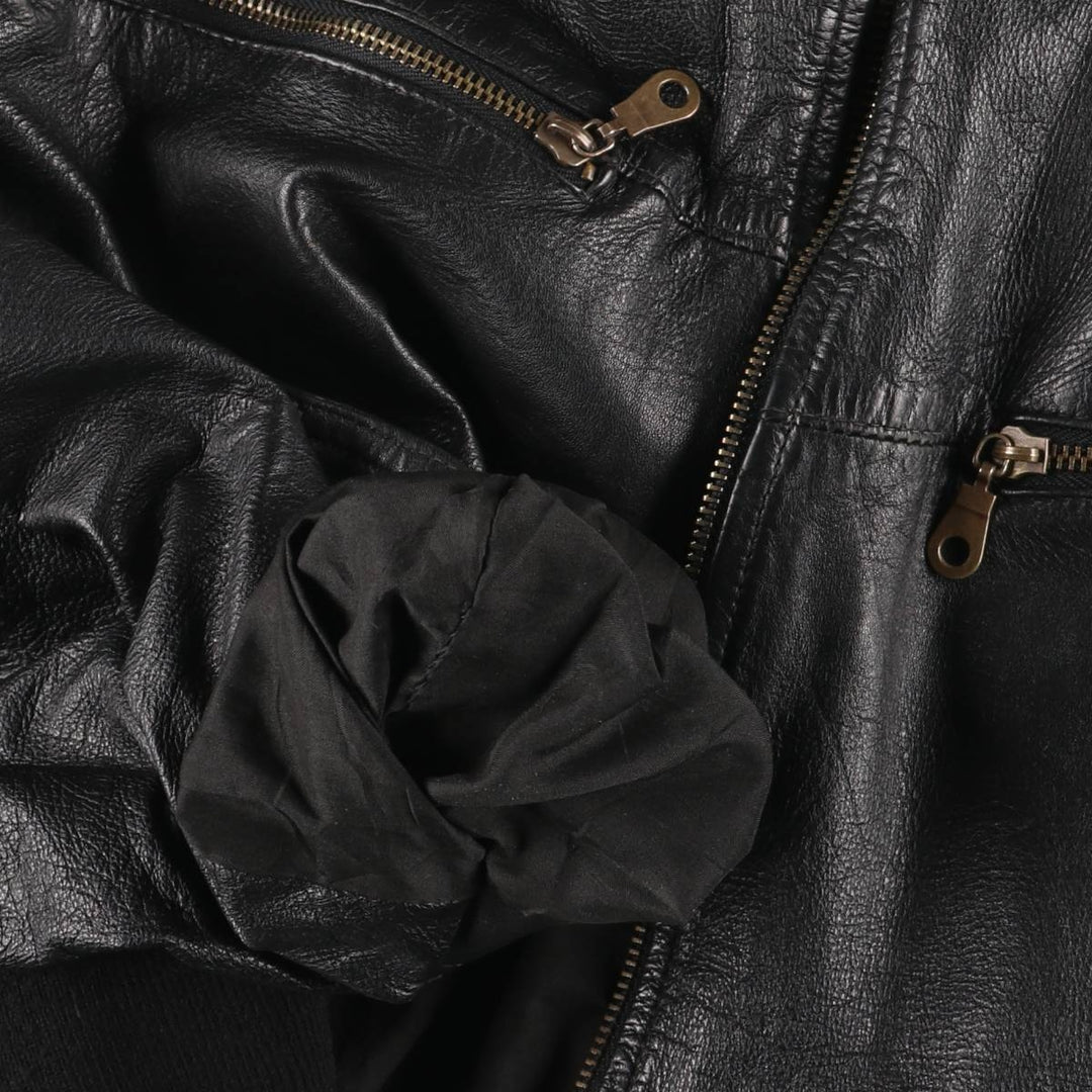 CLASSICAL CLOTHES COMPANY Leather Blouson, Men's Size S (approx.) genuine leather black type Vintage Second Hand