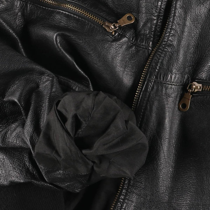CLASSICAL CLOTHES COMPANY Leather Blouson, Men's Size S (approx.) genuine leather black type Vintage Second Hand