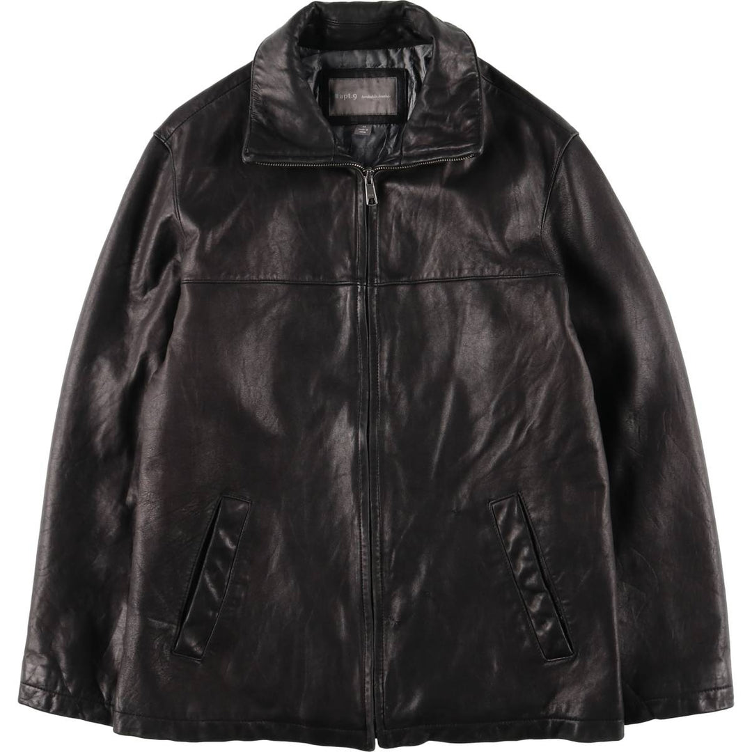 apt.9 Swing Top Type Padded Leather Blouson, Men's Size M (approx.) Genuine Leather Lambskin black type Vintage Second Hand