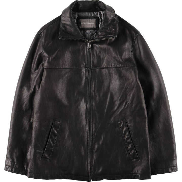 apt.9 Swing Top Type Padded Leather Blouson, Men's Size M (approx.) Genuine Leather Lambskin black type Vintage Second Hand
