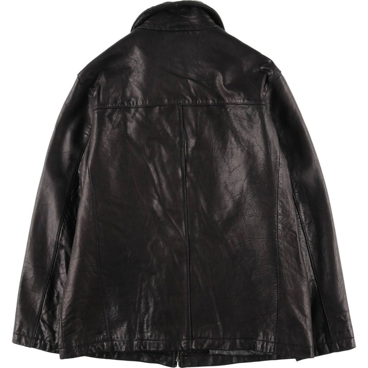 apt.9 Swing Top Type Padded Leather Blouson, Men's Size M (approx.) Genuine Leather Lambskin black type Vintage Second Hand