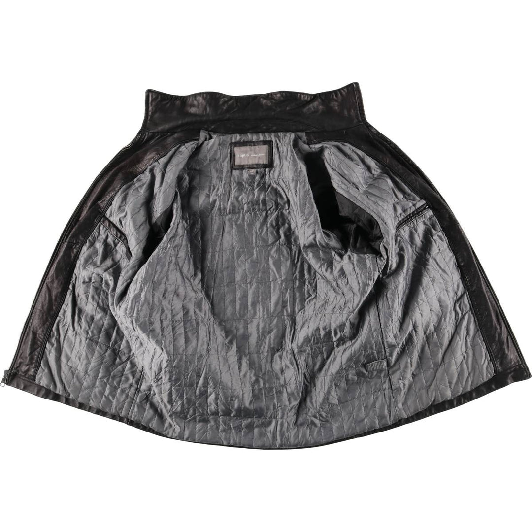 apt.9 Swing Top Type Padded Leather Blouson, Men's Size M (approx.) Genuine Leather Lambskin black type Vintage Second Hand