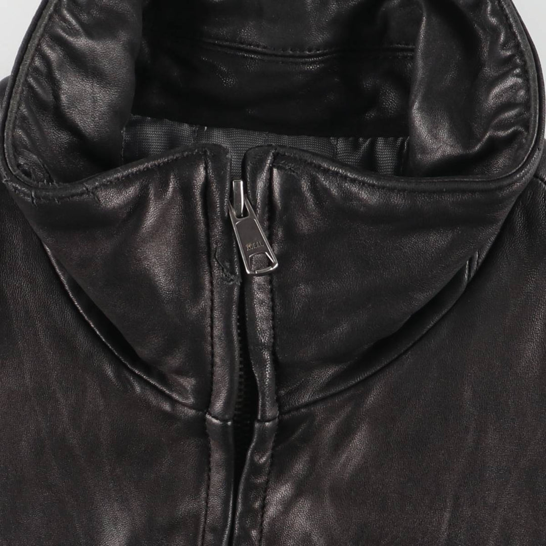 apt.9 Swing Top Type Padded Leather Blouson, Men's Size M (approx.) Genuine Leather Lambskin black type Vintage Second Hand