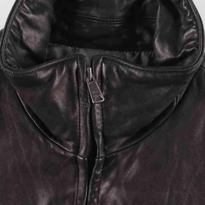 apt.9 Swing Top Type Padded Leather Blouson, Men's Size M (approx.) Genuine Leather Lambskin black type Vintage Second Hand