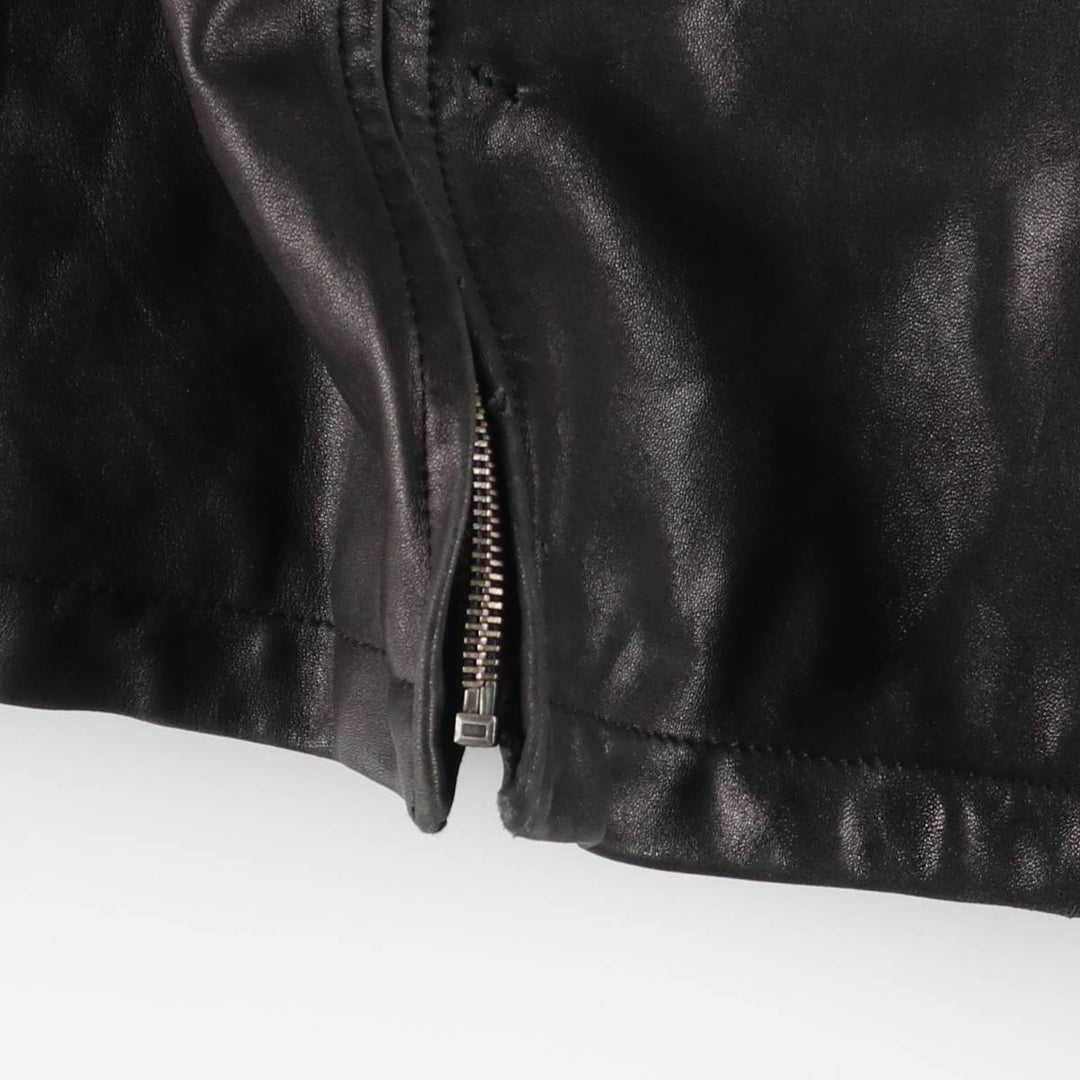apt.9 Swing Top Type Padded Leather Blouson, Men's Size M (approx.) Genuine Leather Lambskin black type Vintage Second Hand
