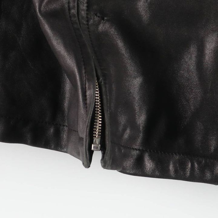apt.9 Swing Top Type Padded Leather Blouson, Men's Size M (approx.) Genuine Leather Lambskin black type Vintage Second Hand
