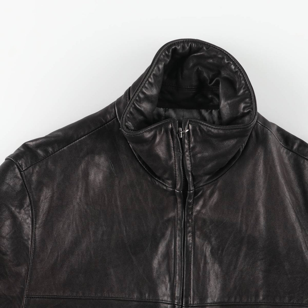 apt.9 Swing Top Type Padded Leather Blouson, Men's Size M (approx.) Genuine Leather Lambskin black type Vintage Second Hand