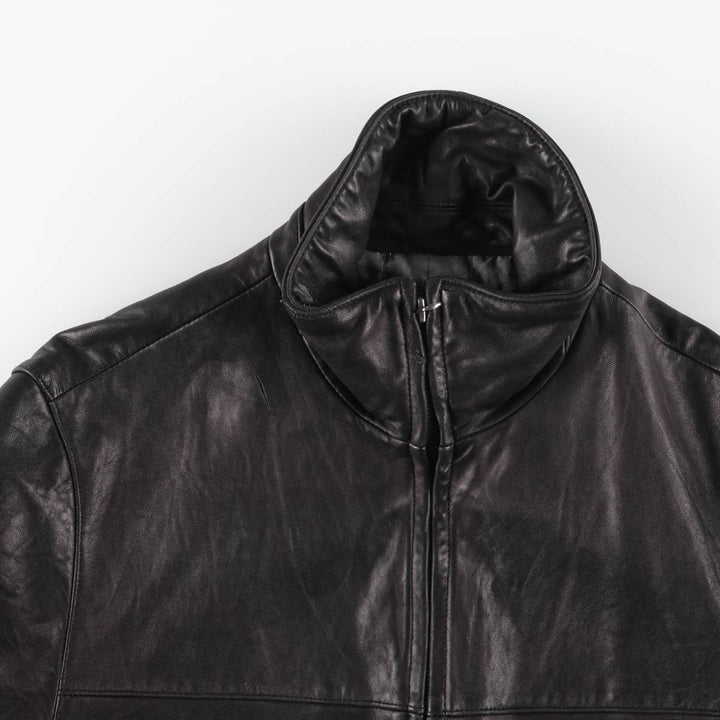 apt.9 Swing Top Type Padded Leather Blouson, Men's Size M (approx.) Genuine Leather Lambskin black type Vintage Second Hand