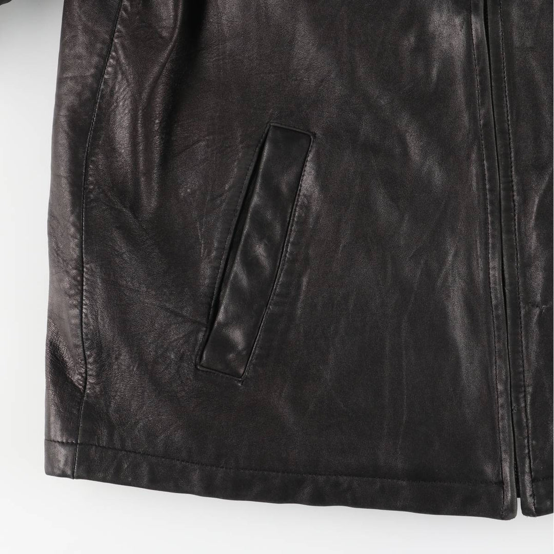 apt.9 Swing Top Type Padded Leather Blouson, Men's Size M (approx.) Genuine Leather Lambskin black type Vintage Second Hand