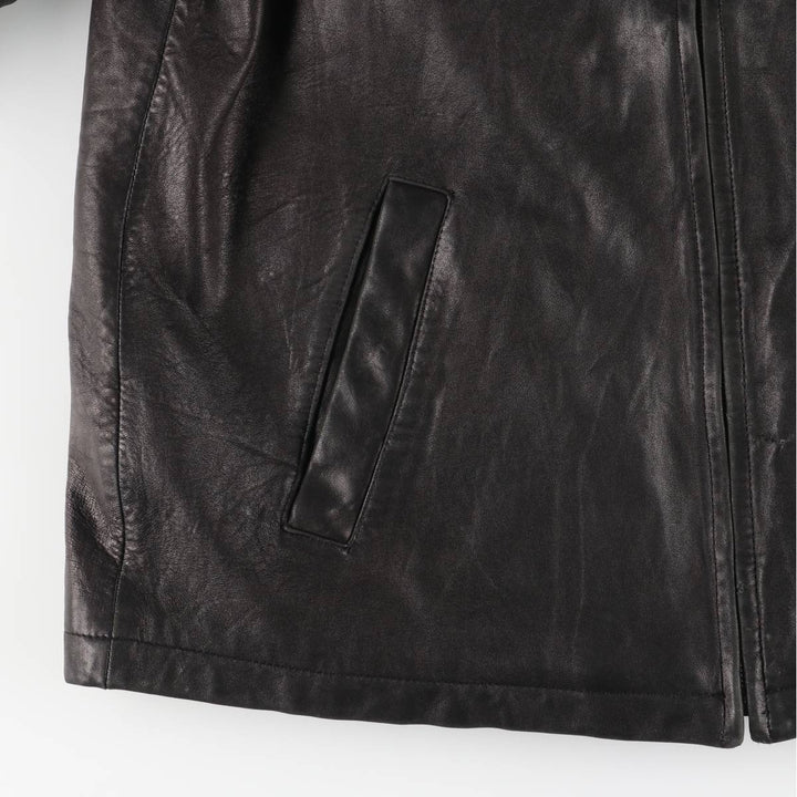 apt.9 Swing Top Type Padded Leather Blouson, Men's Size M (approx.) Genuine Leather Lambskin black type Vintage Second Hand