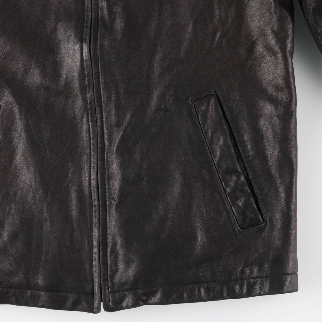 apt.9 Swing Top Type Padded Leather Blouson, Men's Size M (approx.) Genuine Leather Lambskin black type Vintage Second Hand