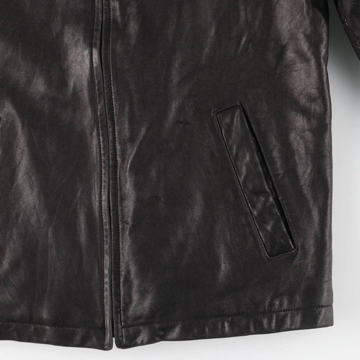 apt.9 Swing Top Type Padded Leather Blouson, Men's Size M (approx.) Genuine Leather Lambskin black type Vintage Second Hand