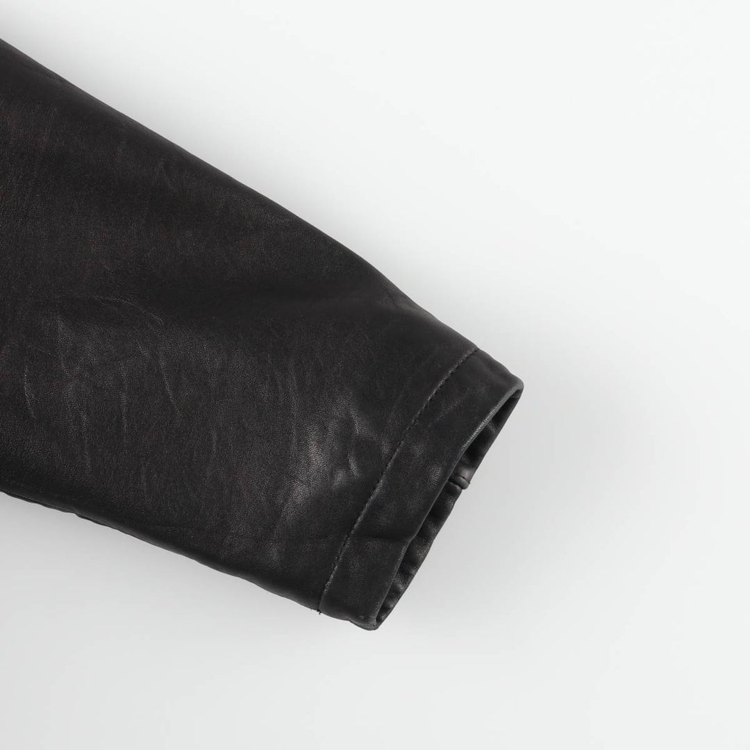 apt.9 Swing Top Type Padded Leather Blouson, Men's Size M (approx.) Genuine Leather Lambskin black type Vintage Second Hand