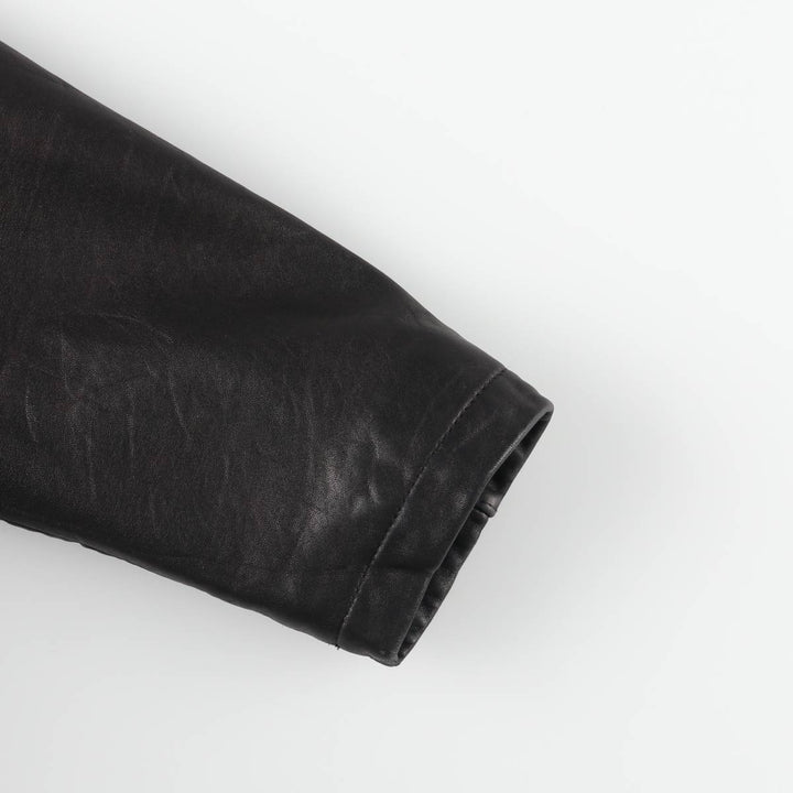apt.9 Swing Top Type Padded Leather Blouson, Men's Size M (approx.) Genuine Leather Lambskin black type Vintage Second Hand