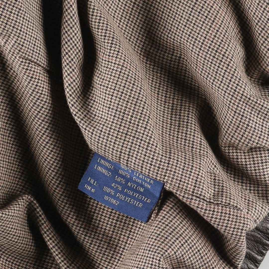 T.Harris Swing Top Style Padded Leather Blouson, Men's Size XL genuine leather brown type Vintage Second Hand