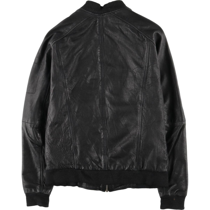 WELLFORD Leather Blouson, Men's Size L (approx.) Genuine Leather Sheepskin black type Vintage Second Hand