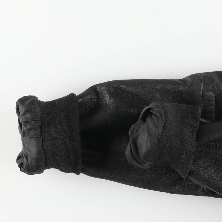WELLFORD Leather Blouson, Men's Size L (approx.) Genuine Leather Sheepskin black type Vintage Second Hand