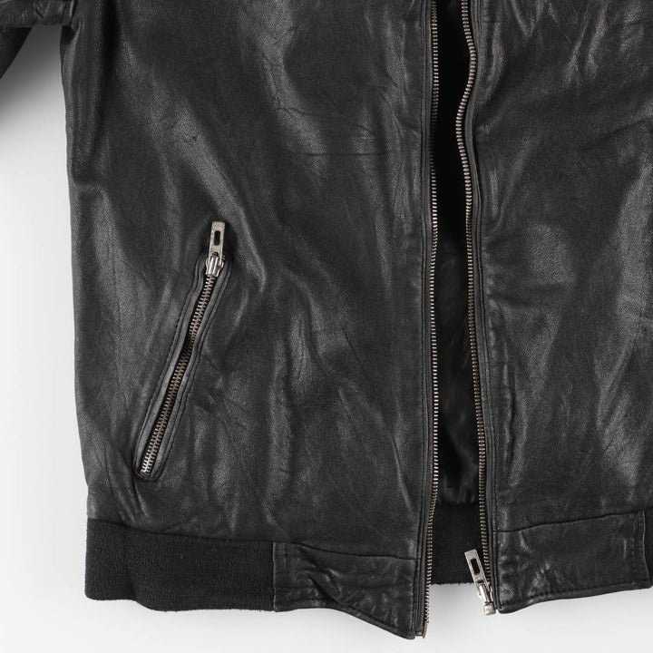 WELLFORD Leather Blouson, Men's Size L (approx.) Genuine Leather Sheepskin black type Vintage Second Hand