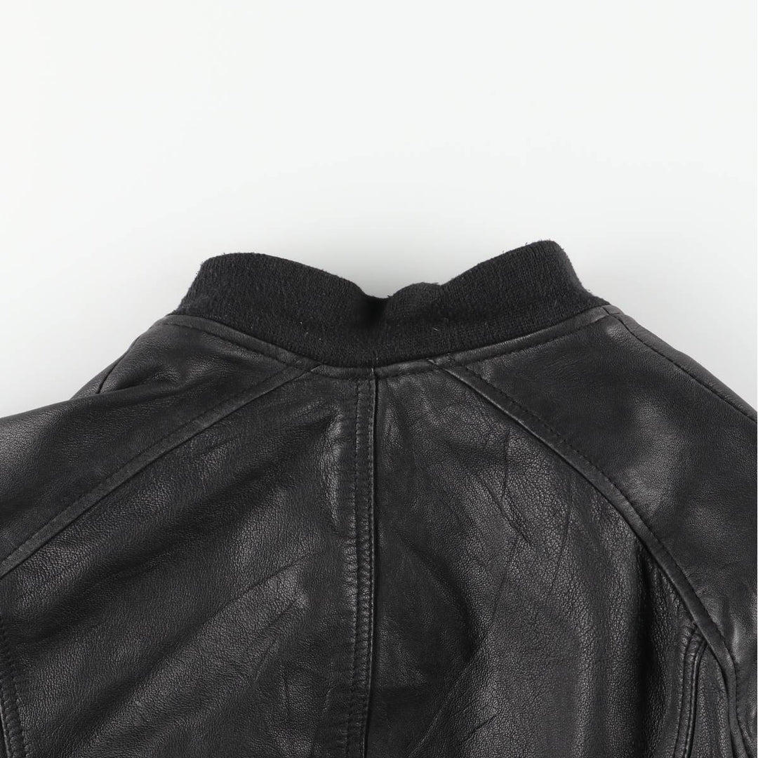 WELLFORD Leather Blouson, Men's Size L (approx.) Genuine Leather Sheepskin black type Vintage Second Hand