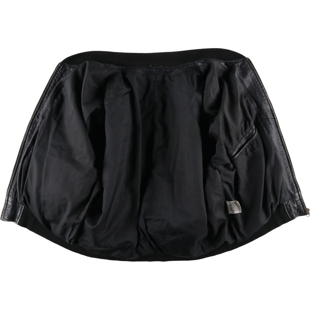 Leather blouson, men's size L Genuine Leather Lamb Leather black type Vintage Second Hand