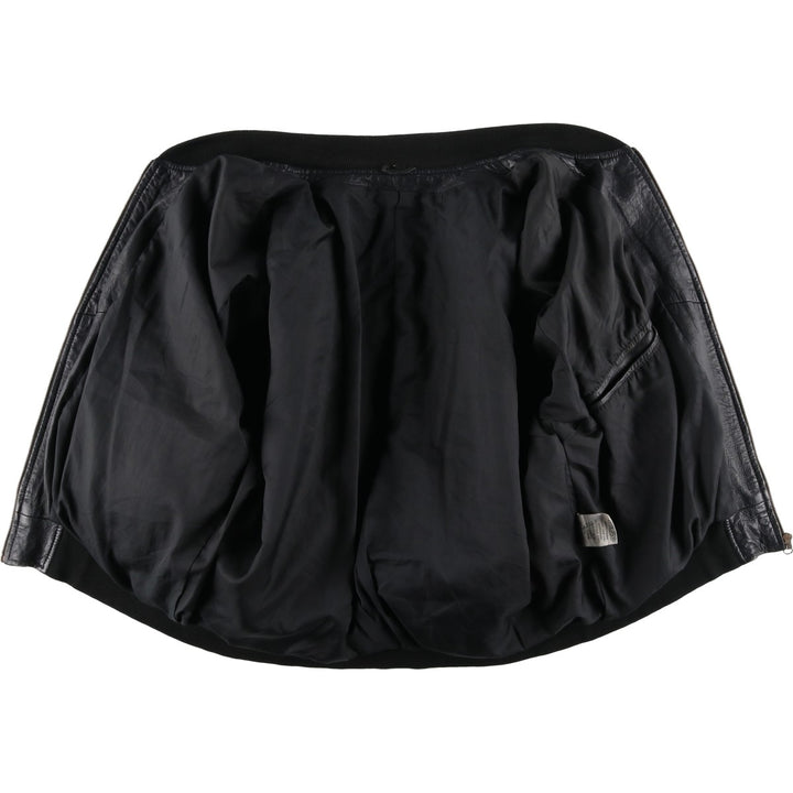 Leather blouson, men's size L Genuine Leather Lamb Leather black type Vintage Second Hand