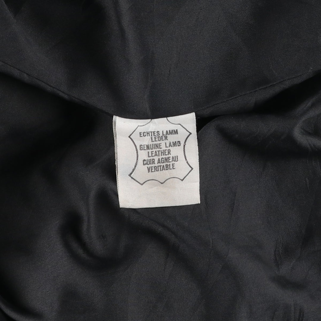 Leather blouson, men's size L Genuine Leather Lamb Leather black type Vintage Second Hand