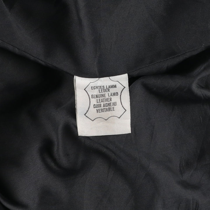 Leather blouson, men's size L Genuine Leather Lamb Leather black type Vintage Second Hand